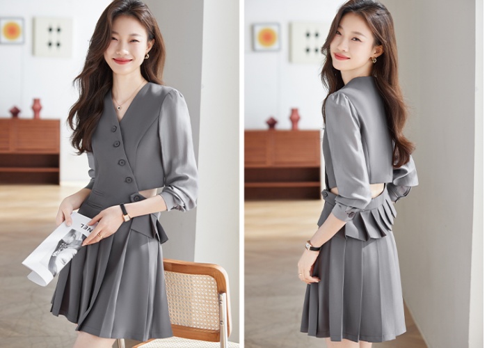 Spring loose coat Casual business suit 2pcs set