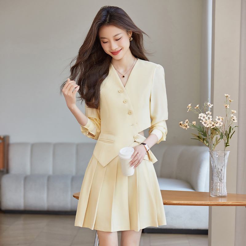 Spring loose coat Casual business suit 2pcs set