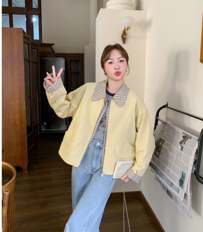 Short yellow shirts unique Casual coat for women