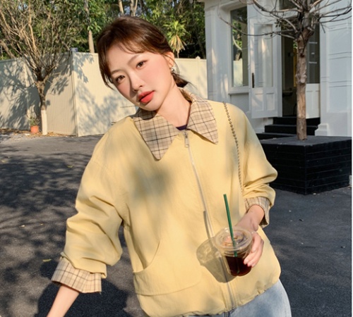 Short yellow shirts unique Casual coat for women