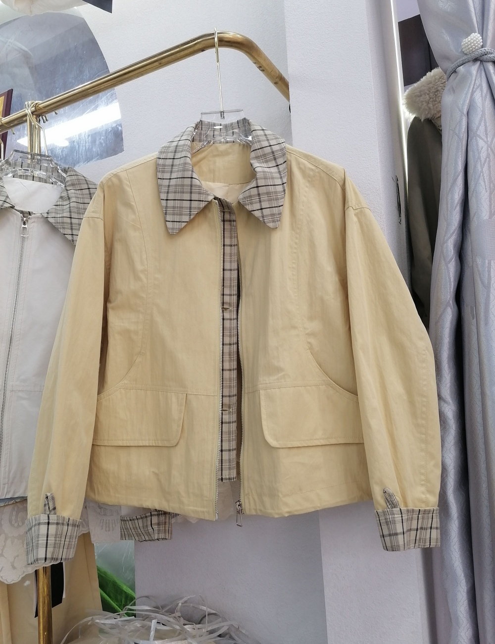 Short yellow shirts unique Casual coat for women