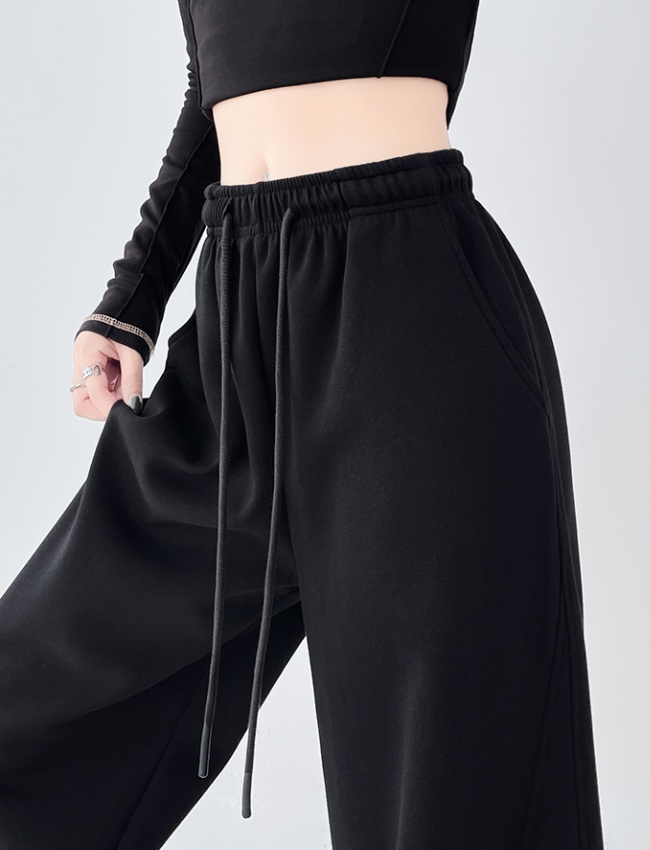 Loose wide leg spring and autumn sweatpants for women