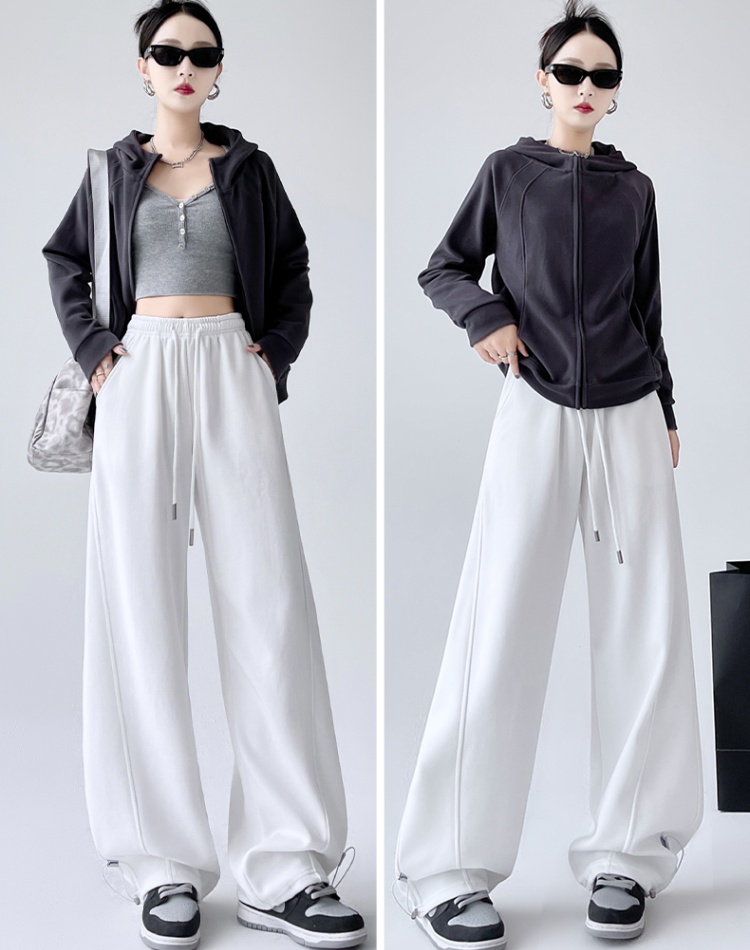 Loose wide leg spring and autumn sweatpants for women