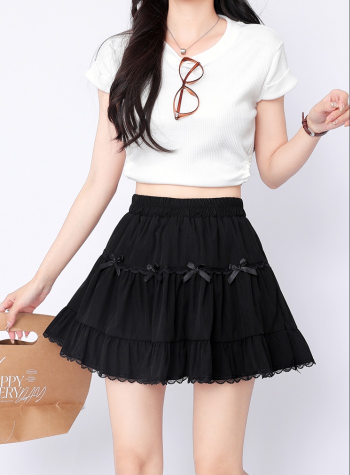 Thick and disorderly bow skirt sweet ballet short skirt