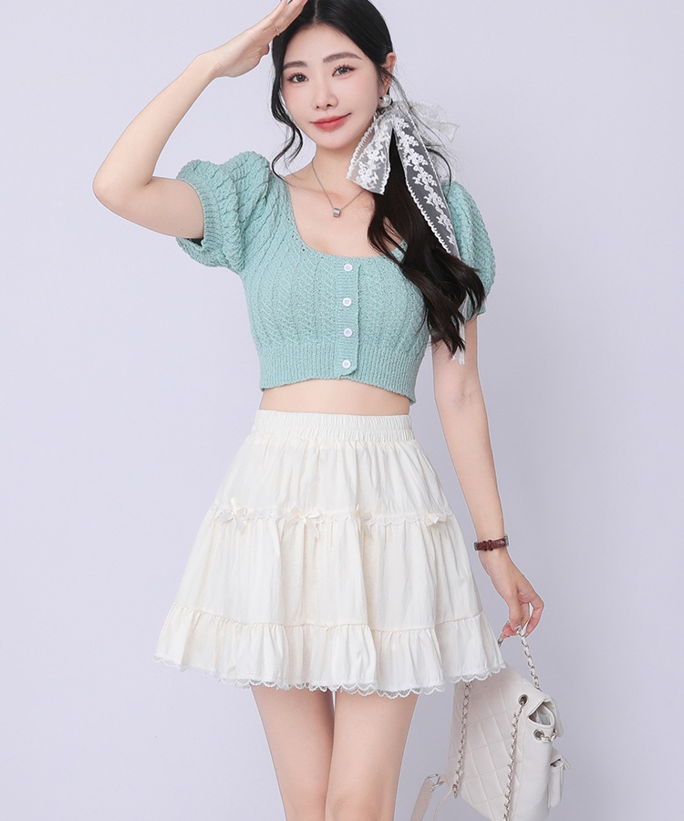 Thick and disorderly bow skirt sweet ballet short skirt