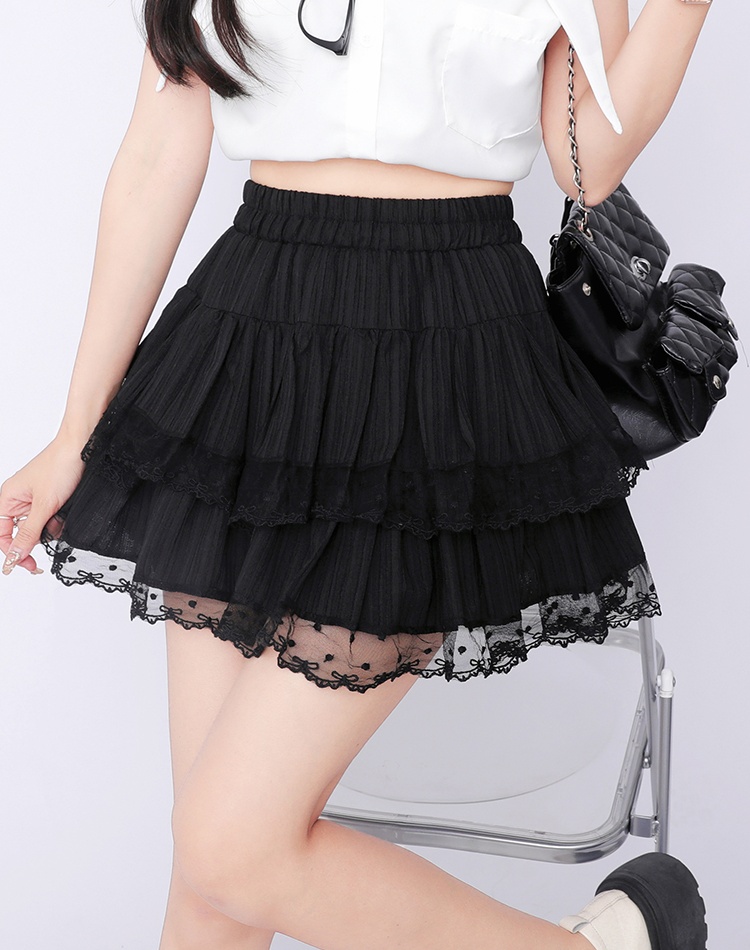 Anti emptied thick and disorderly short skirt all-match skirt