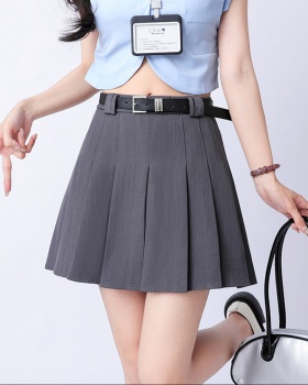 A-line anti emptied business suit pleated skirt for women