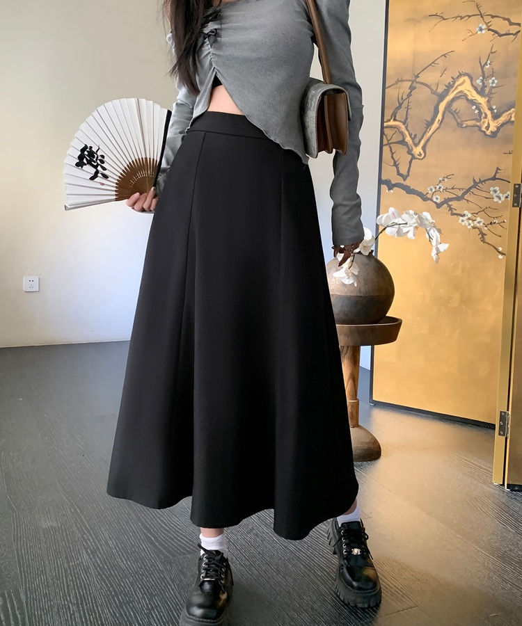 High waist large yard long skirt A-line slim skirt