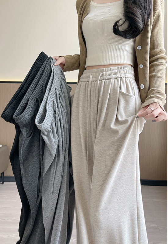 Spring loose wide leg pants Casual straight pants for women