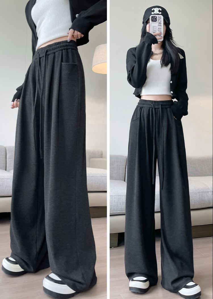 Spring loose wide leg pants Casual straight pants for women