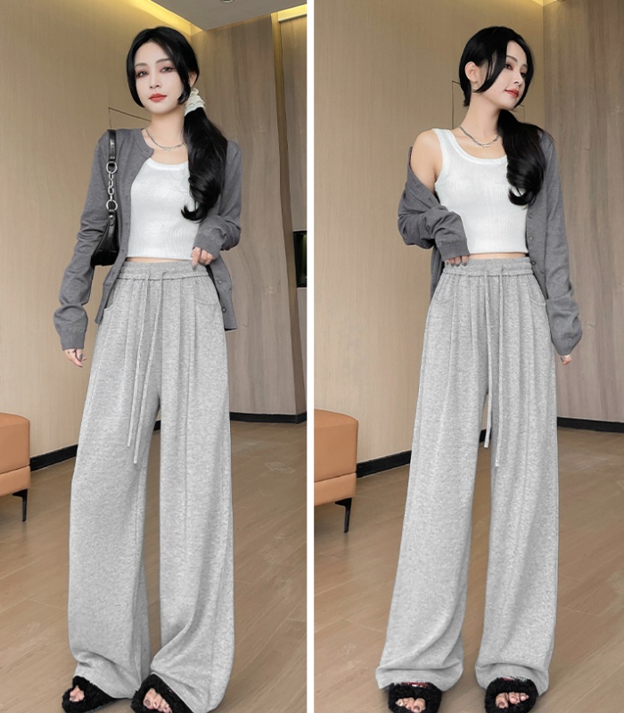 Spring loose wide leg pants Casual straight pants for women