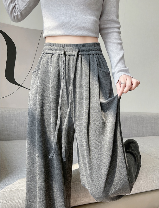 Spring loose wide leg pants Casual straight pants for women