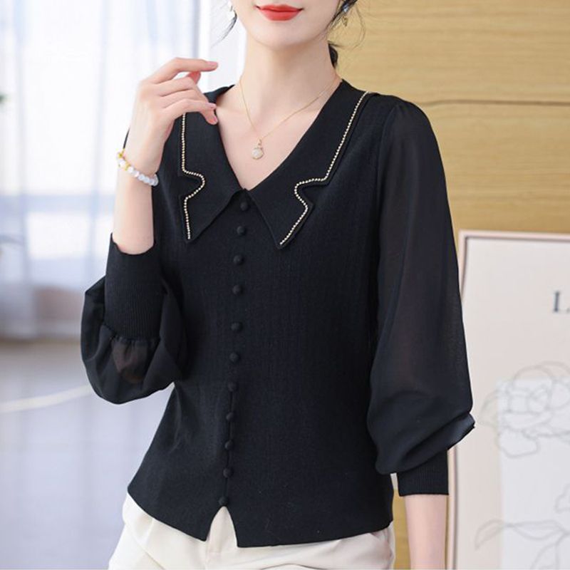 Show young loose bottoming shirt knitted tops for women