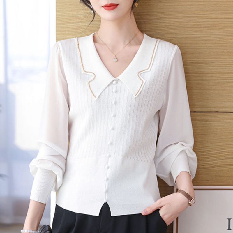 Show young loose bottoming shirt knitted tops for women