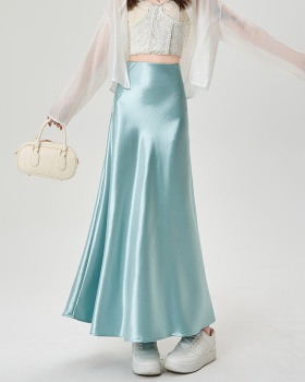 Drape package hip skirt A-line long dress for women