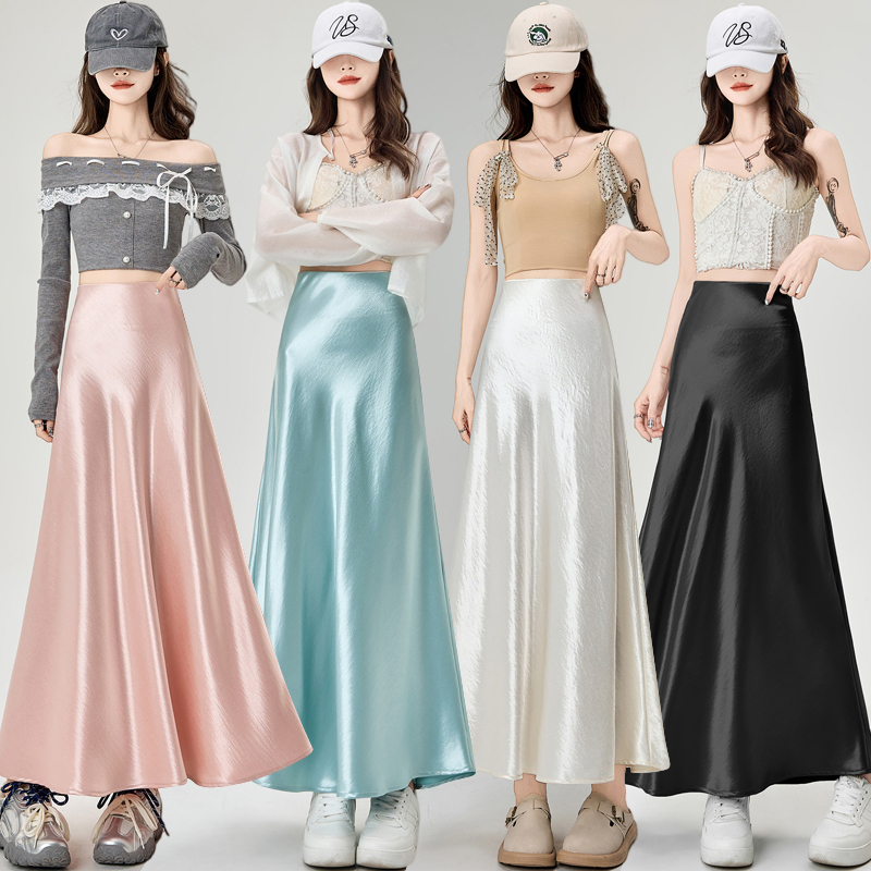 Drape package hip skirt A-line long dress for women