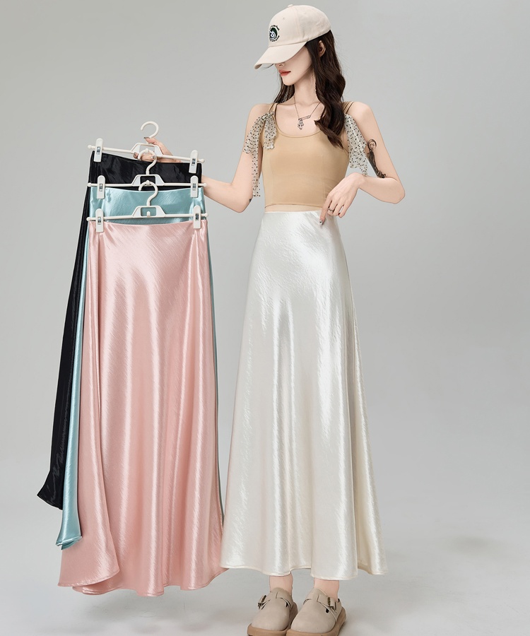 Drape package hip skirt A-line long dress for women