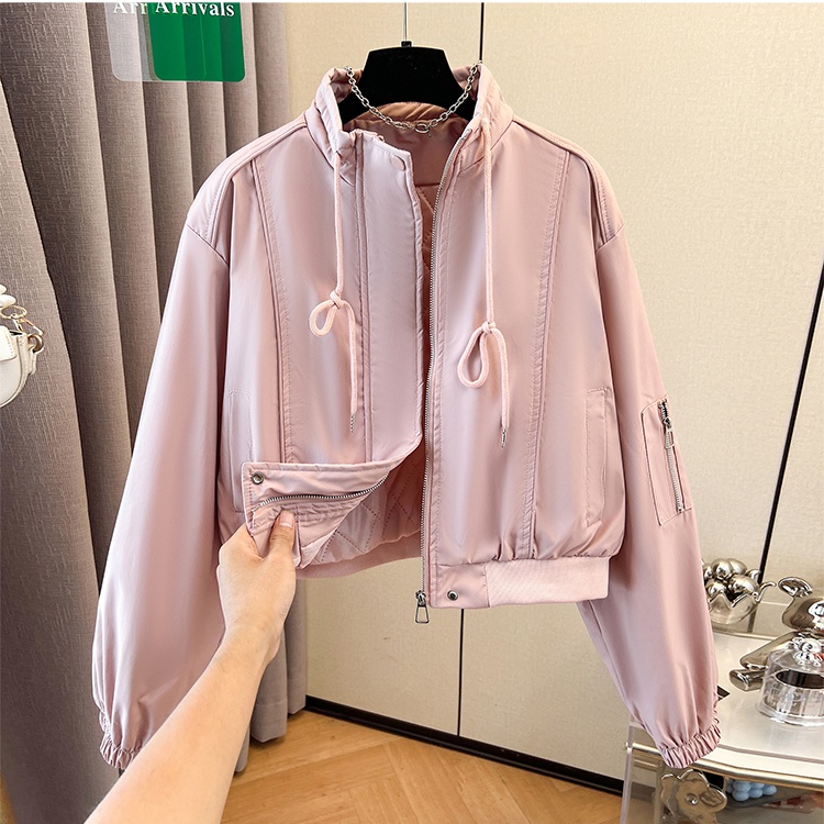 Slim all-match tops Casual cstand collar jacket for women