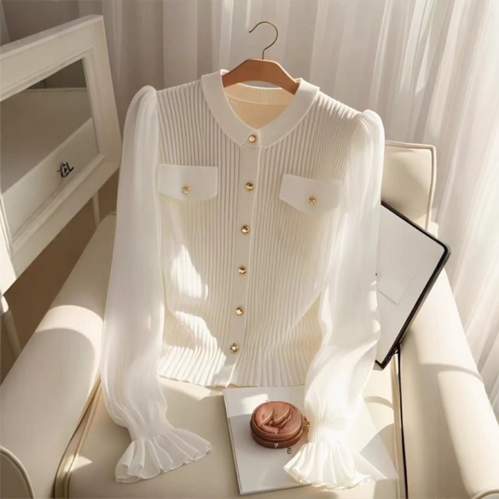 Niche tops white cardigan for women