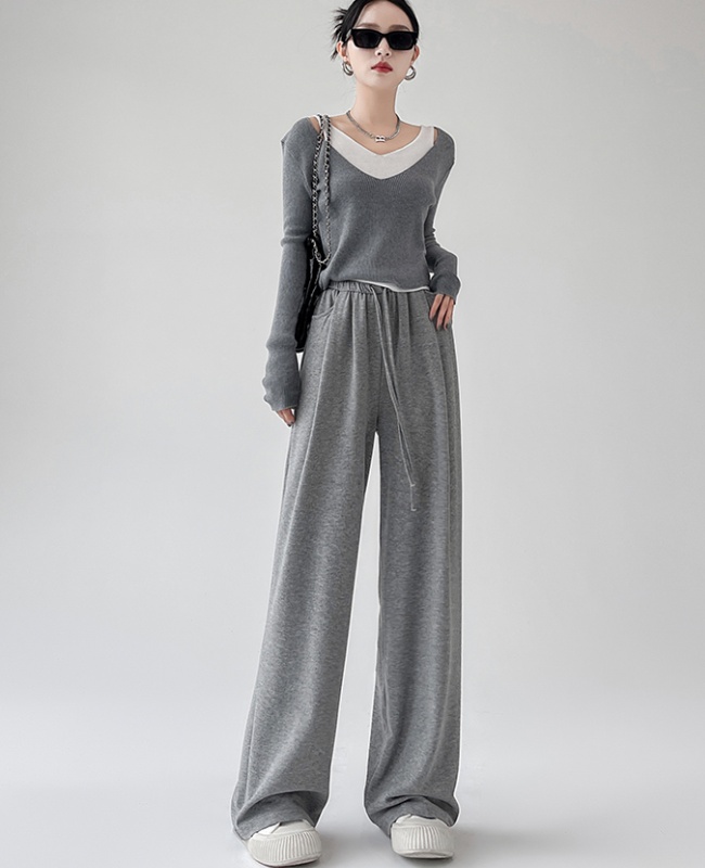 Drape spring and autumn wide leg pants Casual pants