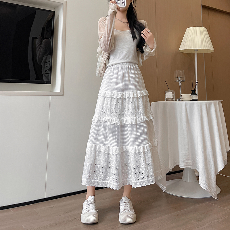 A-line skirt spring and autumn puff skirt for women