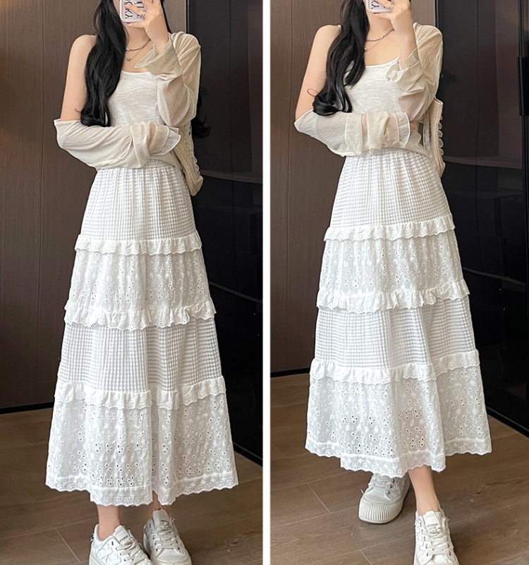 A-line skirt spring and autumn puff skirt for women