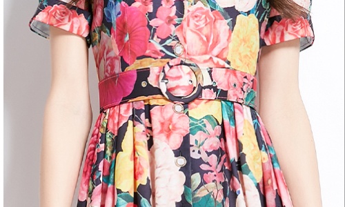 Vacation painting spring and summer long flowers dress