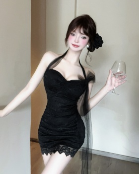 Western style sling wrapped chest slim dress