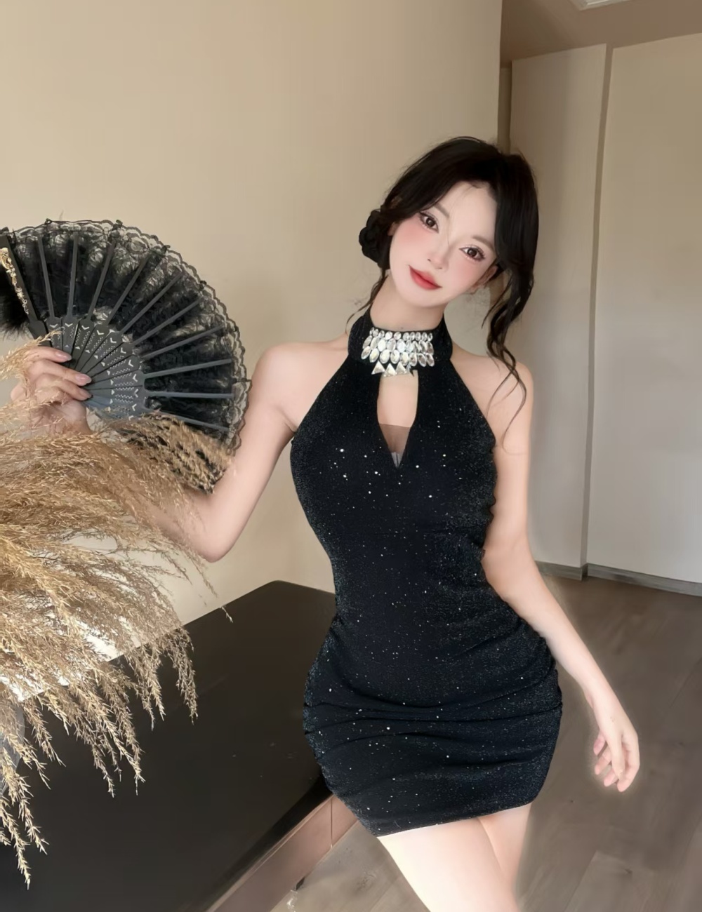 Black sexy fashion niche dress