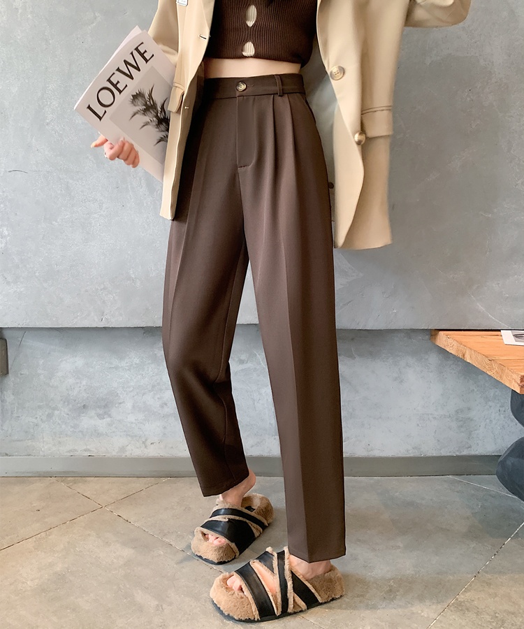 Slim loose black pants drape Casual suit pants for women