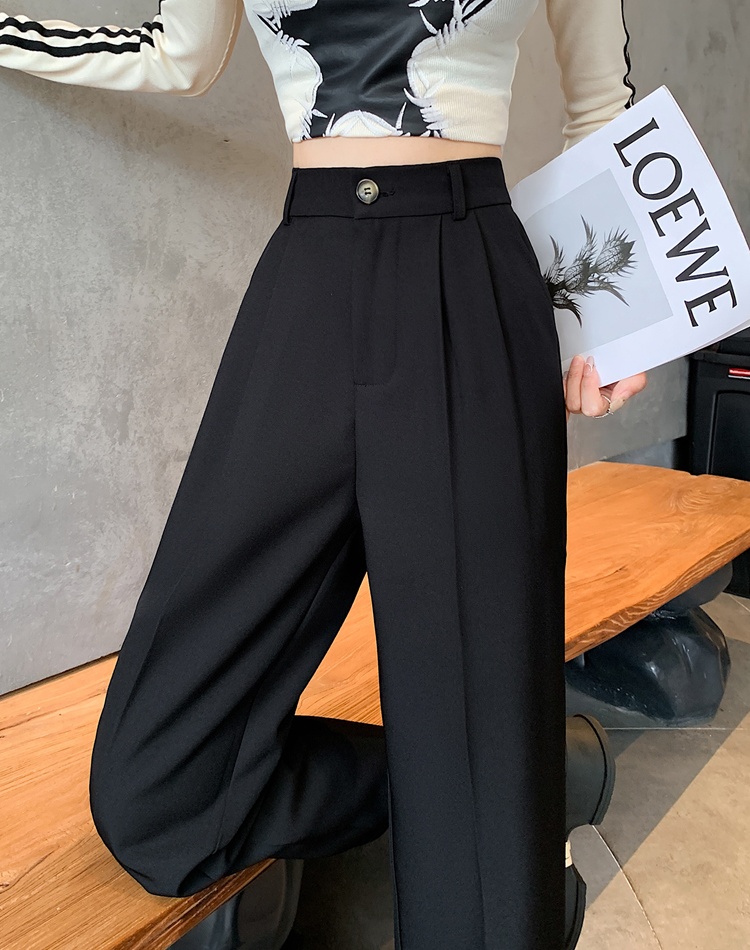 Slim loose black pants drape Casual suit pants for women