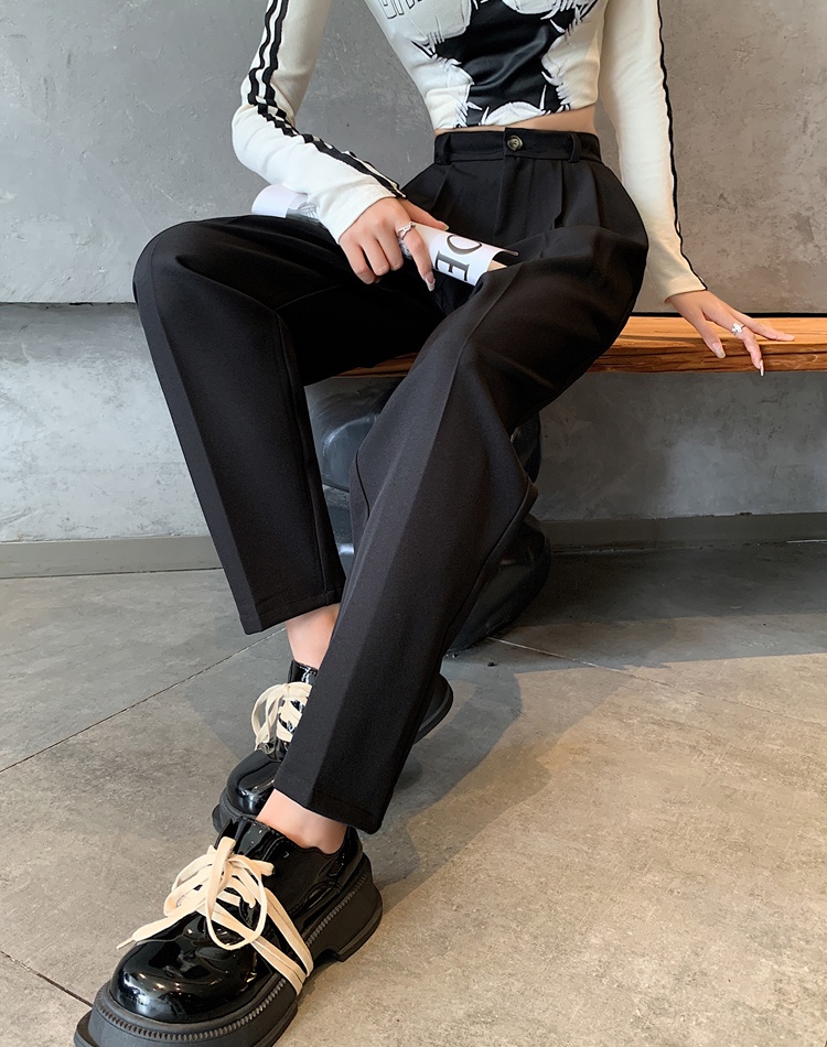 Slim loose black pants drape Casual suit pants for women