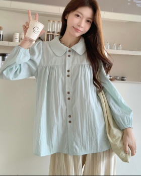 Loose long sleeve doll shirt tender France style tops