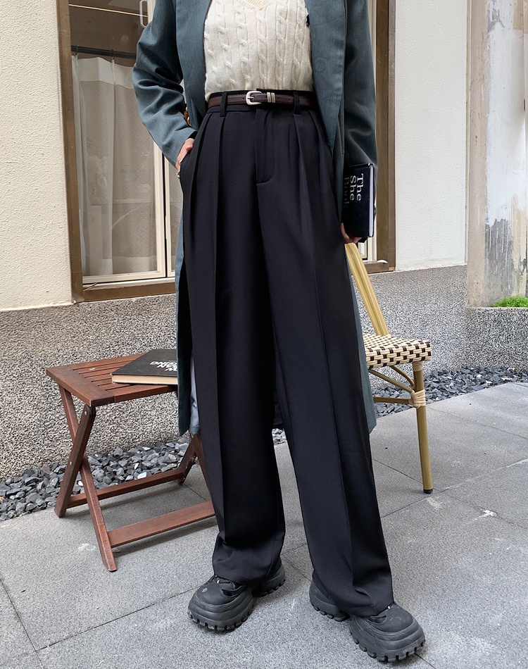 Drape Casual suit pants mopping slim wide leg pants