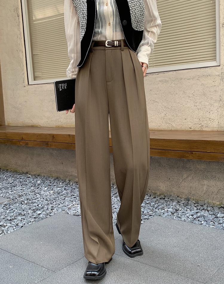 Drape Casual suit pants mopping slim wide leg pants