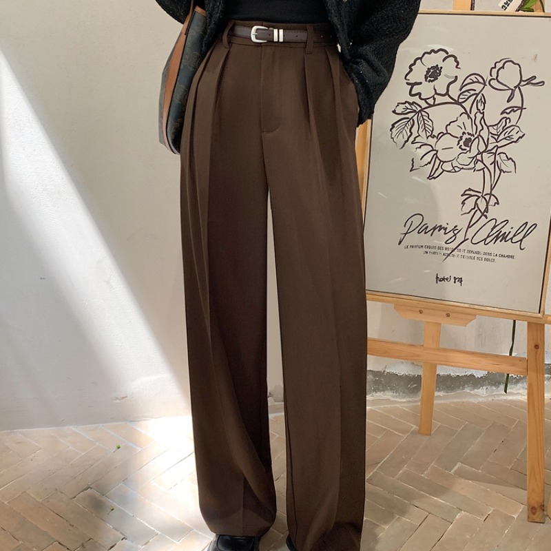 Drape Casual suit pants mopping slim wide leg pants