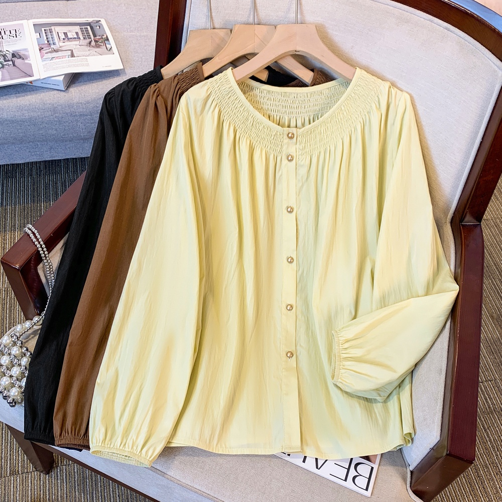 Long sleeve France style shirt lantern sleeve tops