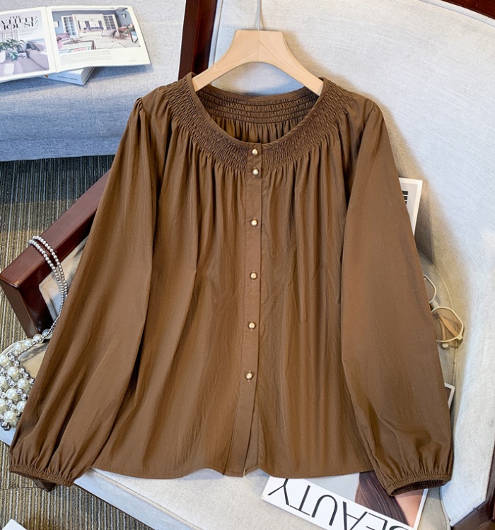 Long sleeve France style shirt lantern sleeve tops