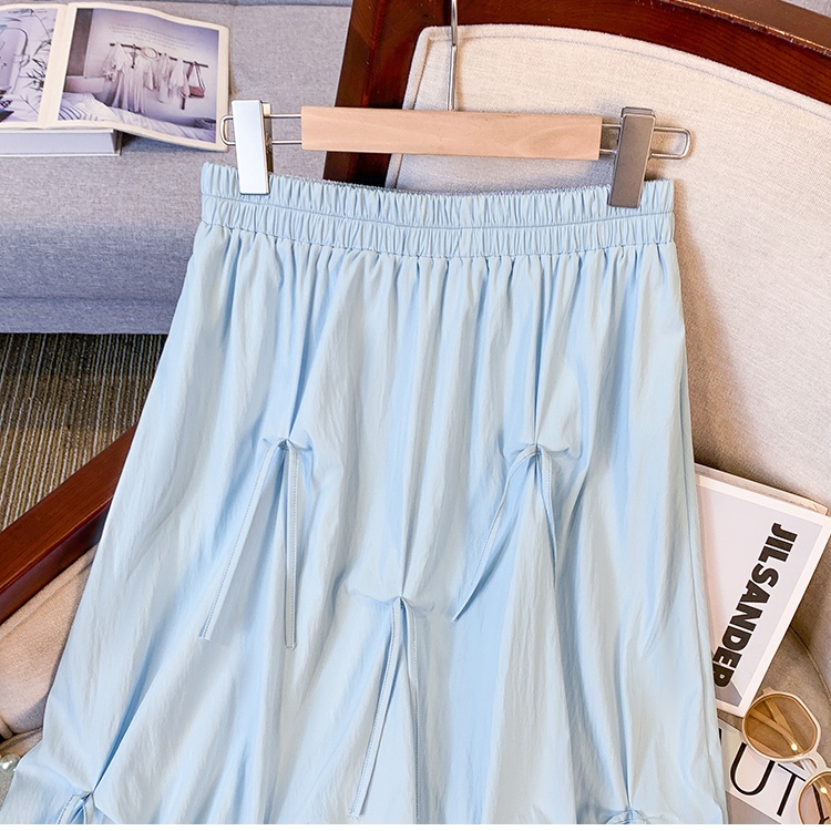 Bow drape long skirt A-line Hepburn style skirt for women