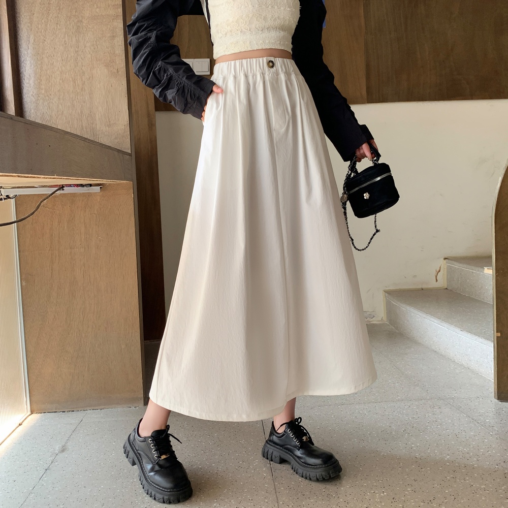 A-line long long skirt pleated skirt for women