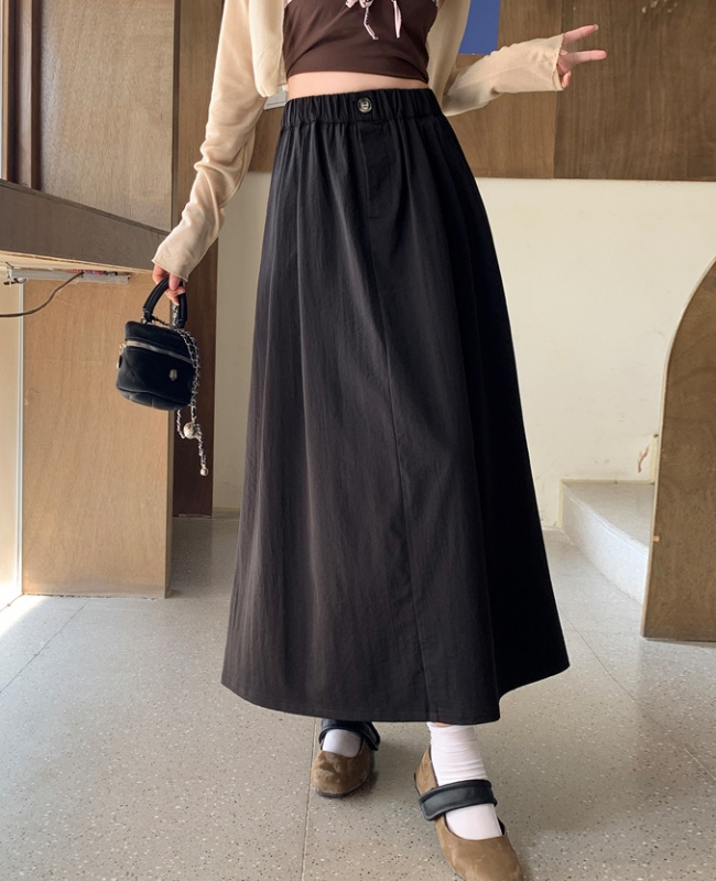 A-line long long skirt pleated skirt for women