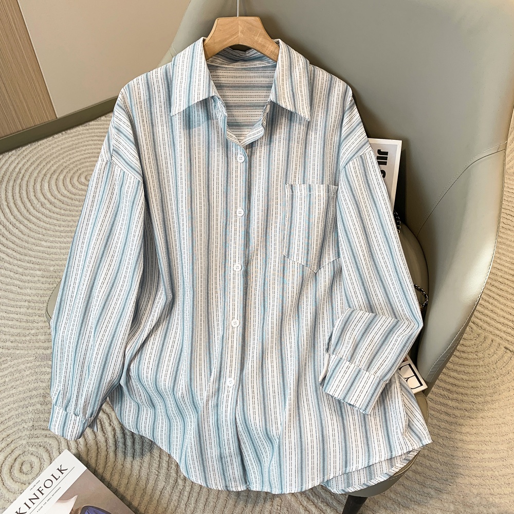 Summer long sleeve shirt loose sunscreen tops for women