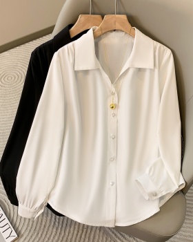 Profession France style shirt V-neck long sleeve tops