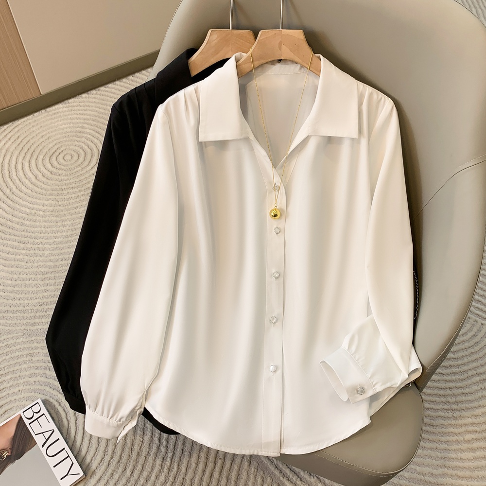 Profession France style shirt V-neck long sleeve tops