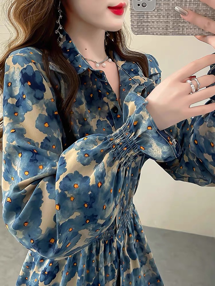 Trumpet sleeves shirt Western style small shirt for women