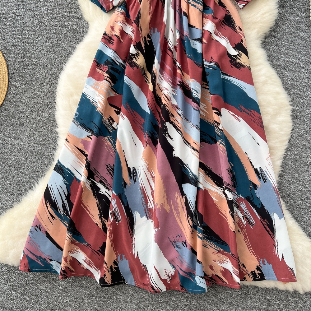 Printing long dress France style dress for women