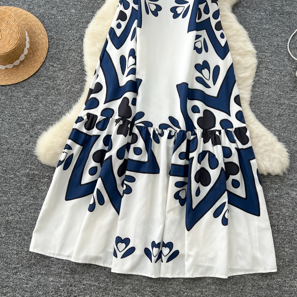 Sling European style dress printing long dress