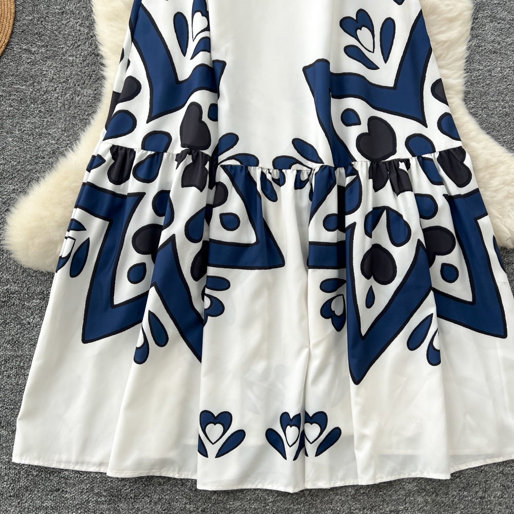 Sling European style dress printing long dress