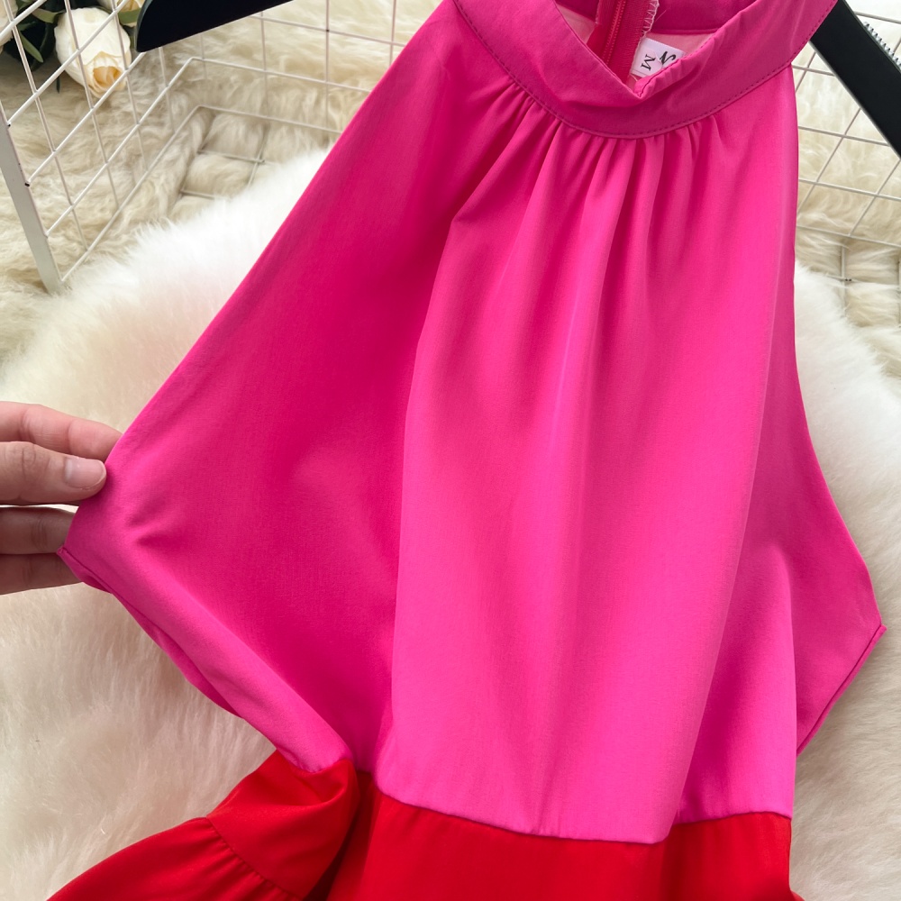 Halter niche long dress high waist dress for women