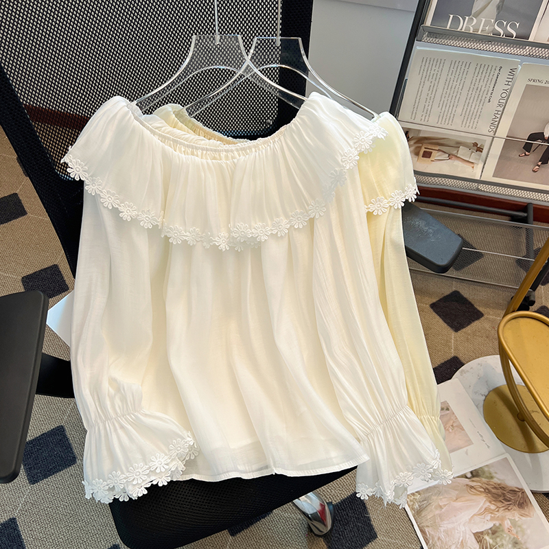 Spring small shirt flat shoulder tops for women